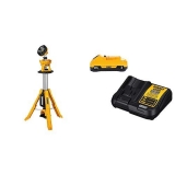 DEWALT DCL079B 20V MAX Cordless Tripod Light with DCB230C 20V Battery Pack