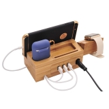 BoxThink Charging Station Apple Watch Airpods Charger Stand iphone Charging Dock Cable Management Wood Charging Station – Compatible with AirPods/Apple Watch Series3/2/1/iPhone