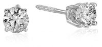 Diamond Stud Earrings 14K White Gold