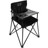 ciao! baby Portable High Chair for Travel, Fold Up High Chair with Tray, Black