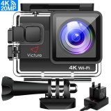 Victure 4K Action Camera Underwater Camera Waterproof Sport Cam with 2 Rechargeable Batteries