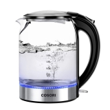 COSORI Electric Kettle(BPA-Free),1.7L Cordless Glass Boiler Hot Water & Tea Heater with LED Indicator Light,Auto Shut-Off & Boil-Dry Protection,100% Stainless Steel Inner Lid & Bottom, 2 Year Warranty