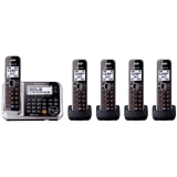 Panasonic Bluetooth Cordless Phone & Digital Answering Machine – 5 Handsets (Black/Silver)