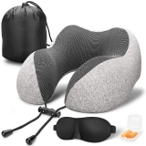 MLVOC Travel Pillow 100% Pure Memory