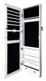 Sodynee Organizer JB-W Over Over Door Jewelry Armoire with Mirror, White Large