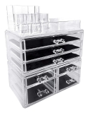 Sodynee Acrylic Makeup Cosmetic Organizer Storage Drawers Display Boxes Case