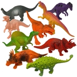 Prextex Realistic Looking 7″ Dinosaurs Pack of 12 Large Plastic Assorted Dinosaur Figures with Dinosaur Book
